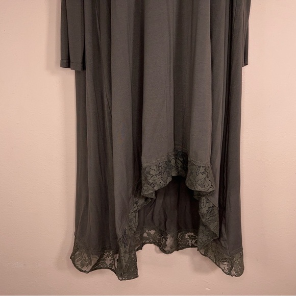 Easel Chocolate Long Sleeve Dress with Lace Detail - Picture 2 of 11